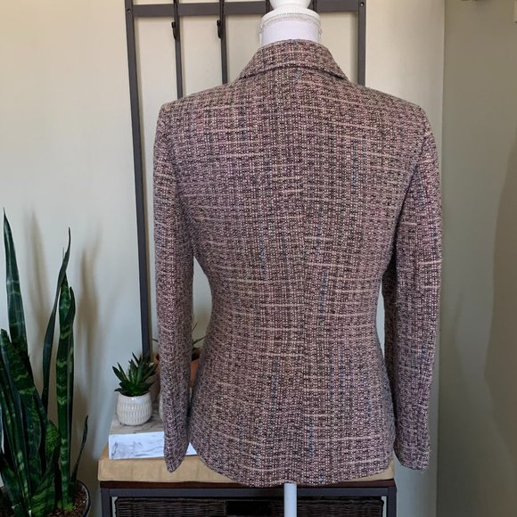 TAHARI by Arthur S. Levine - Rose/Brown Tweed Jacket - Size 8P - Picture 2 of 5